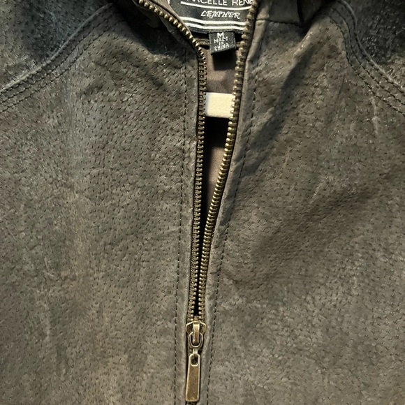 Marcelle Renee Genuine Leather and Polyester Sleeve Jacket Size M - Picture 2 of 6